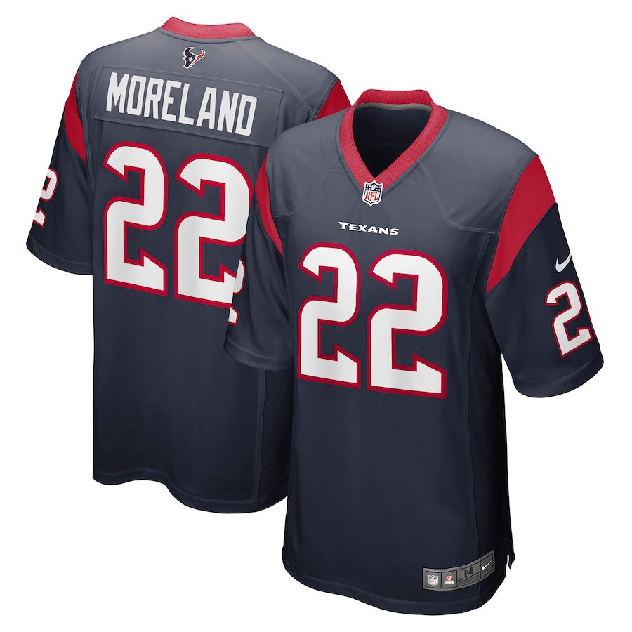 Men Houston Texans #22 Jimmy Moreland Nike Navy Game NFL Jersey